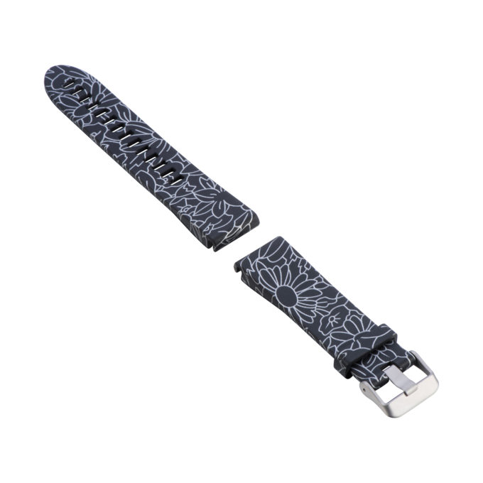 G.r40.h Alt Chrome Flowers StrapsCo QuickFit 20 Silicone Rubber Replacement Watch Band Strap For Garmin Fenix 5S