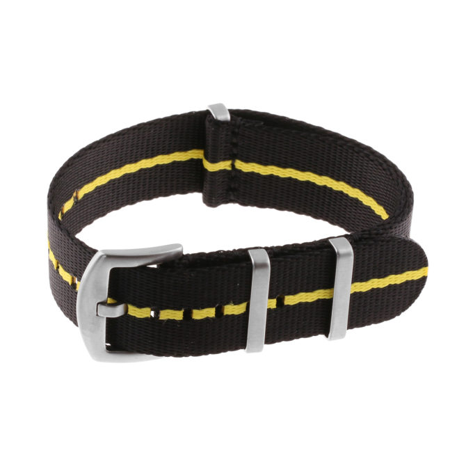 Nt4.nl.1.10 Main Black & Yellow StrapsCo Premium Woven Nylon Seatbelt NATO Watch Band Strap 18mm 20mm 22mm 24mm