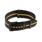 Nt4.nl.1.10.mb Main Black & Yellow StrapsCo Premium Woven Nylon Seatbelt NATO Watch Band Strap With Black Buckle 18mm 20mm 22mm 24mm