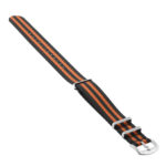 Nt4.nl.1.12 Angle Black & Orange StrapsCo Premium Woven Nylon Seatbelt NATO Watch Band Strap 18mm 20mm 22mm 24mm