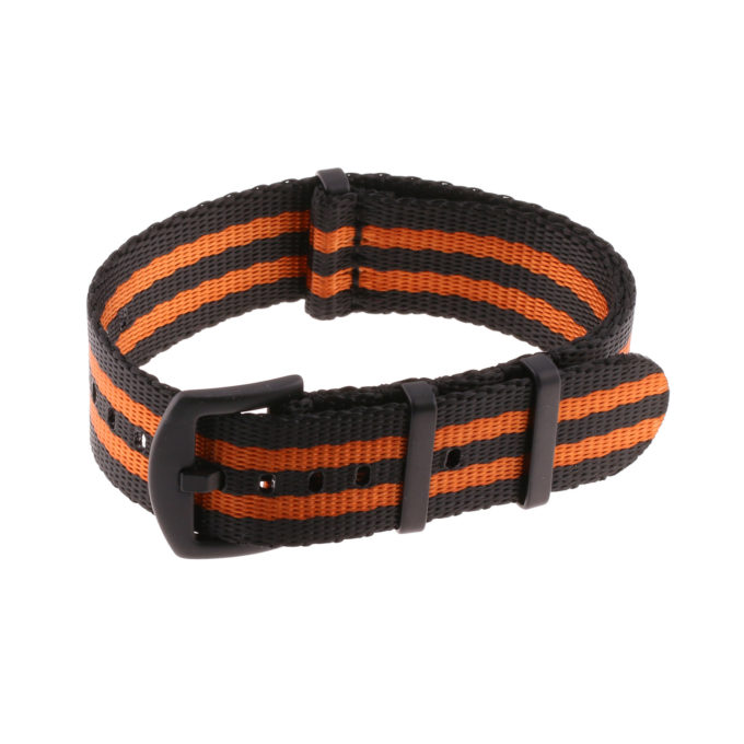 Nt4.nl.1.12.mb Main Black & Orange StrapsCo Premium Woven Nylon Seatbelt NATO Watch Band Strap With Black Buckle 18mm 20mm 22mm 24mm