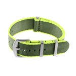 Nt4.nl.10.11 Main Yellow & Army Green StrapsCo Premium Woven Nylon Seatbelt NATO Watch Band Strap 18mm 20mm 22mm 24mm