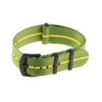 Nt4.nl.11.10.mb Main Green & Yellow StrapsCo Premium Woven Nylon Seatbelt NATO Watch Band Strap With Black Buckle 18mm 20mm 22mm 24mm