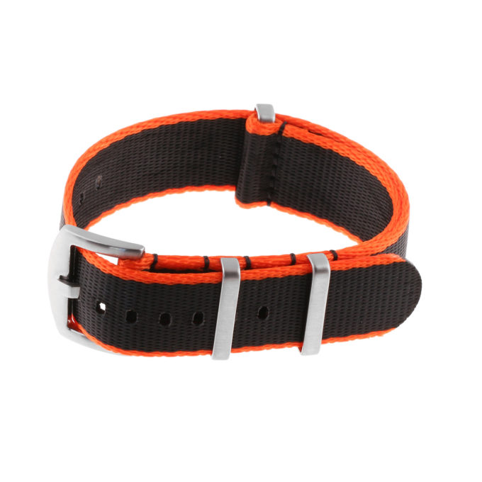 Nt4.nl.12.1 Main Orange & Black StrapsCo Premium Woven Nylon Seatbelt NATO Watch Band Strap 18mm 20mm 22mm 24mm