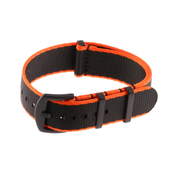 Nt4.nl.12.1.mb Main Orange & Black StrapsCo Premium Woven Nylon Seatbelt NATO Watch Band Strap With Black Buckle 18mm 20mm 22mm 24mm