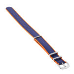 Nt4.nl.12.5 Angle Orange & Navy Blue StrapsCo Premium Woven Nylon Seatbelt NATO Watch Band Strap 18mm 20mm 22mm 24mm