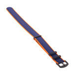 Nt4.nl.12.5.mb Angle Orange & Navy Blue StrapsCo Premium Woven Nylon Seatbelt NATO Watch Band Strap With Black Buckle 18mm 20mm 22mm 24mm