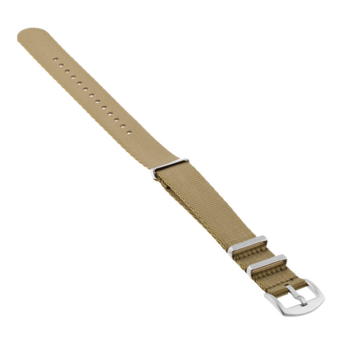Nt4.nl.17 Angle Khaki StrapsCo Premium Woven Nylon Seatbelt NATO Watch Band Strap 18mm 20mm 22mm 24mm
