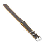 Nt4.nl.17.7 Angle Khaki & Dark Grey StrapsCo Premium Woven Nylon Seatbelt NATO Watch Band Strap 18mm 20mm 22mm 24mm