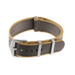 Nt4.nl.17.7 Main Khaki & Dark Grey StrapsCo Premium Woven Nylon Seatbelt NATO Watch Band Strap 18mm 20mm 22mm 24mm