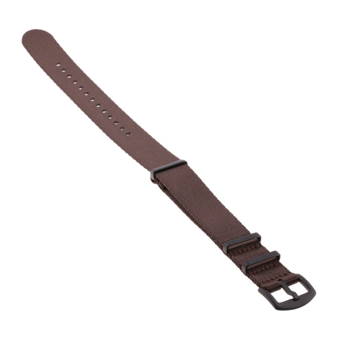 Nt4.nl.2.mb Angle Dark Brown StrapsCo Premium Woven Nylon Seatbelt NATO Watch Band Strap With Black Buckle 18mm 20mm 22mm 24mm