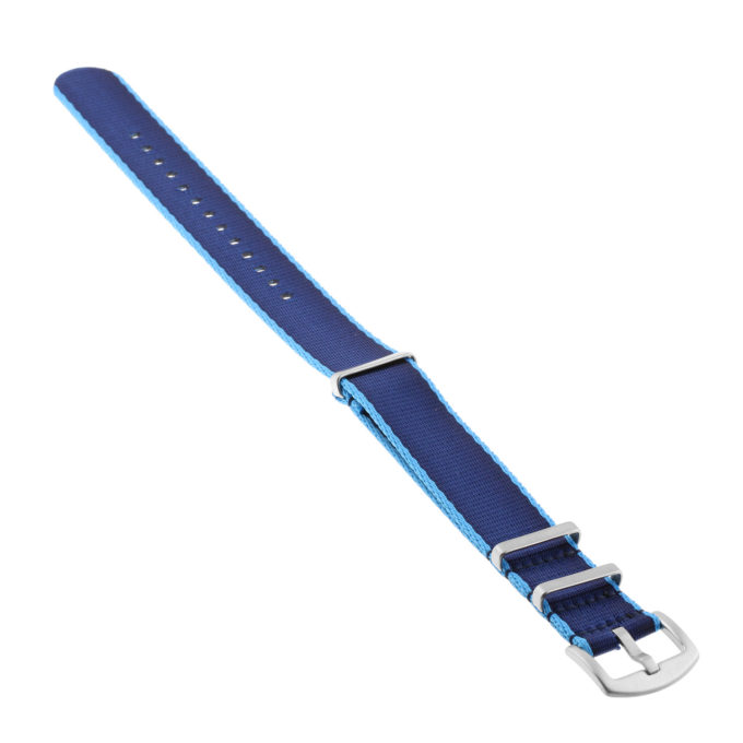 Nt4.nl.5.5a Angle Blue & Dark Blue StrapsCo Premium Woven Nylon Seatbelt NATO Watch Band Strap 18mm 20mm 22mm 24mm