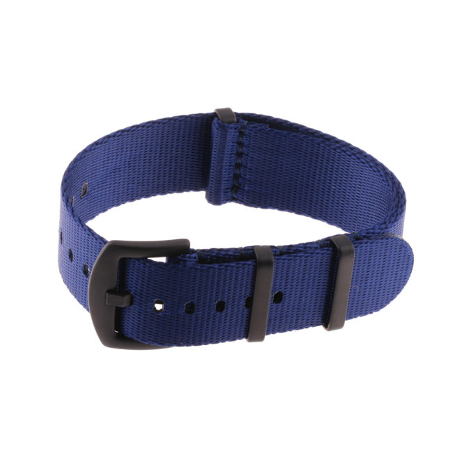 Nt4.nl.5a.mb Main Dark Blue StrapsCo Premium Woven Nylon Seatbelt NATO Watch Band Strap With Black Buckle 18mm 20mm 22mm 24mm