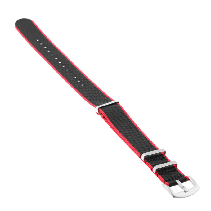 Nt4.nl.6.1 Angle Red & Black StrapsCo Premium Woven Nylon Seatbelt NATO Watch Band Strap 18mm 20mm 22mm 24mm