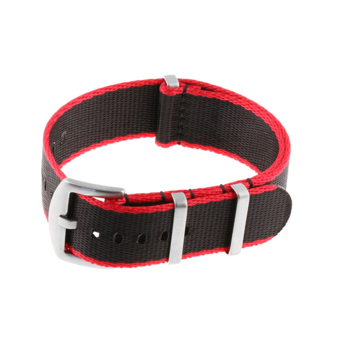 Nt4.nl.6.1 Main Red & Black StrapsCo Premium Woven Nylon Seatbelt NATO Watch Band Strap 18mm 20mm 22mm 24mm