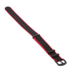 Nt4.nl.6.1.mb Angle Red & Black StrapsCo Premium Woven Nylon Seatbelt NATO Watch Band Strap With Black Buckle 18mm 20mm 22mm 24mm