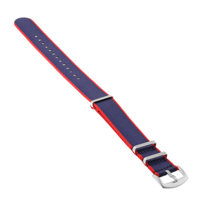 Nt4.nl.6.5 Angle Red & Dark Blue StrapsCo Premium Woven Nylon Seatbelt NATO Watch Band Strap 18mm 20mm 22mm 24mm