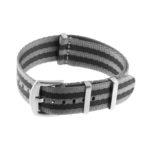 Nt4.nl.7.1.7 Main Grey, Black & Grey StrapsCo Premium Woven Nylon Seatbelt NATO Watch Band Strap 18mm 20mm 22mm 24mm