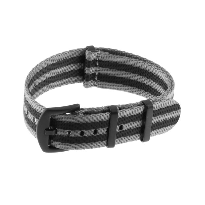 Nt4.nl.7.1.7.mb Main Grey, Black & Grey StrapsCo Premium Woven Nylon Seatbelt NATO Watch Band Strap With Black Buckle 18mm 20mm 22mm 24mm