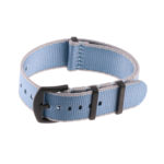 Nt4.nl.7a.5.mb Main Light Grey & Blue StrapsCo Premium Woven Nylon Seatbelt NATO Watch Band Strap With Black Buckle 18mm 20mm 22mm 24mm