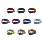 Nt4.nl.mb A All Color StrapsCo Premium Woven Nylon Seatbelt NATO Watch Band Strap With Black Buckle 18mm 20mm 22mm 24mm