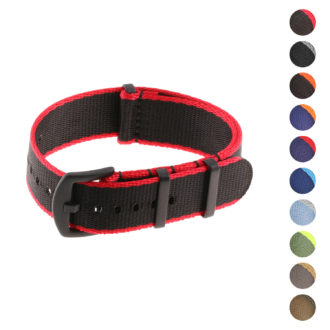 Nt4.nl.mb A Gallery StrapsCo Premium Woven Nylon Seatbelt NATO Watch Band Strap With Black Buckle 18mm 20mm 22mm 24mm