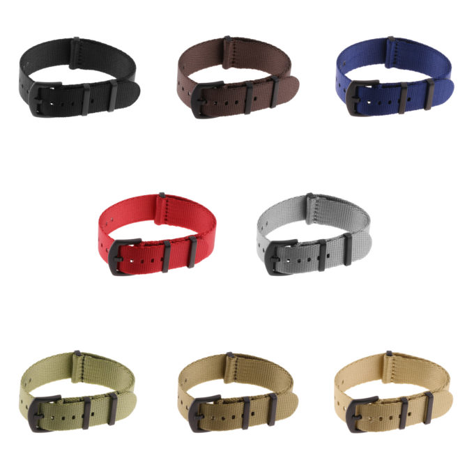 Nt4.nl.mb C All Color StrapsCo Premium Woven Nylon Seatbelt NATO Watch Band Strap With Black Buckle 18mm 20mm 22mm 24mm