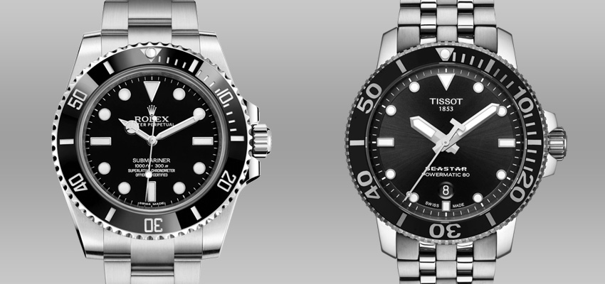 Splurge Vs Save Less Expensive Alternatives To Famous Luxury Watches Rolex Submariner Tissot Seastar 1000 Powermatic 80 2