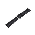 Su.l1.1 Alt Black (Silver Buckle) StrapsCo Black Genuine Leather Rubber Watch Band Strap Compatible With Suunto X Lander