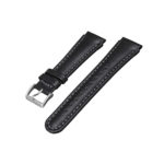 Su.l1.1 Angle Black (Silver Buckle) StrapsCo Black Genuine Leather Rubber Watch Band Strap Compatible With Suunto X Lander