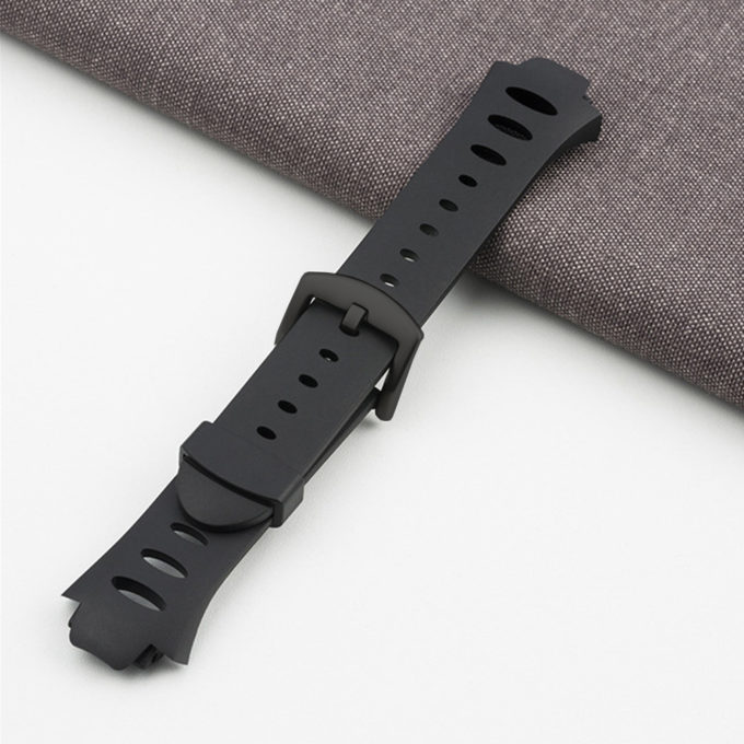 Su.r16.1.mb Alt Black (Black Buckle) StrapsCo Black Silicone Rubber Watch Band Strap Compatible With Suunto Observer SR & X6HRM