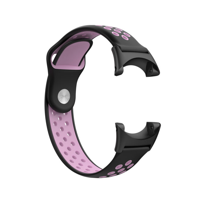 Su.r21 Alt Black & Pink StrapsCo Perforated Silicone Rubber Watch Band Strap Compatible With Suunto Core