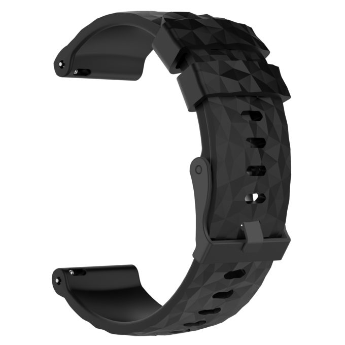 Su.r22.1.mb Back Black StrapsCo Silicone Rubber Watch Band Strap With Black Buckle Compatible With Suunto Spartan Sport Wrist HR Baro