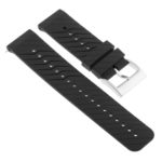 Su.r23 Angle Black (Silver Buckle) StrapsCo Silicone Rubber Watch Band Strap Compatible With Suunto Spartan Sport Wrist HR Baro