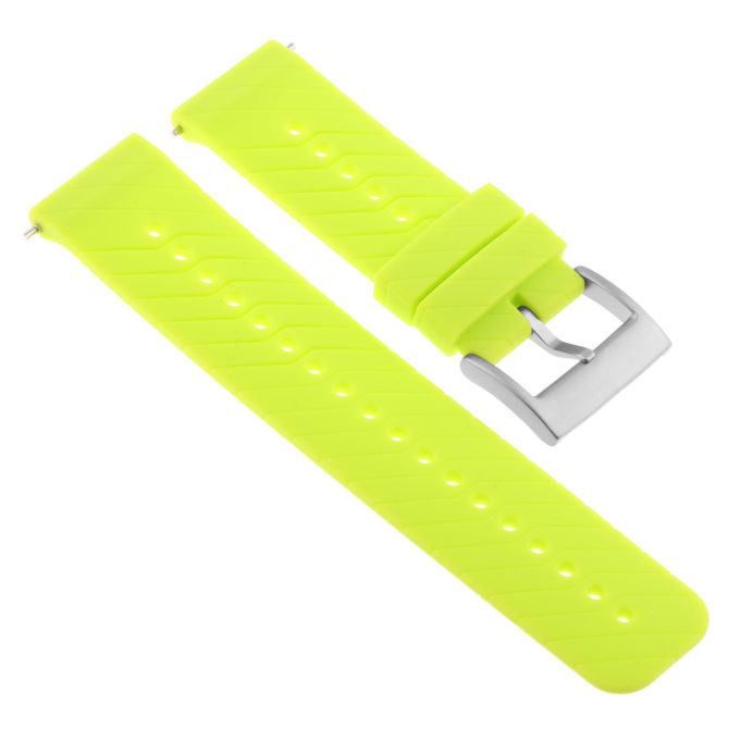 Su.r23 Angle Green (Silver Buckle) StrapsCo Silicone Rubber Watch Band Strap Compatible With Suunto Spartan Sport Wrist HR Baro