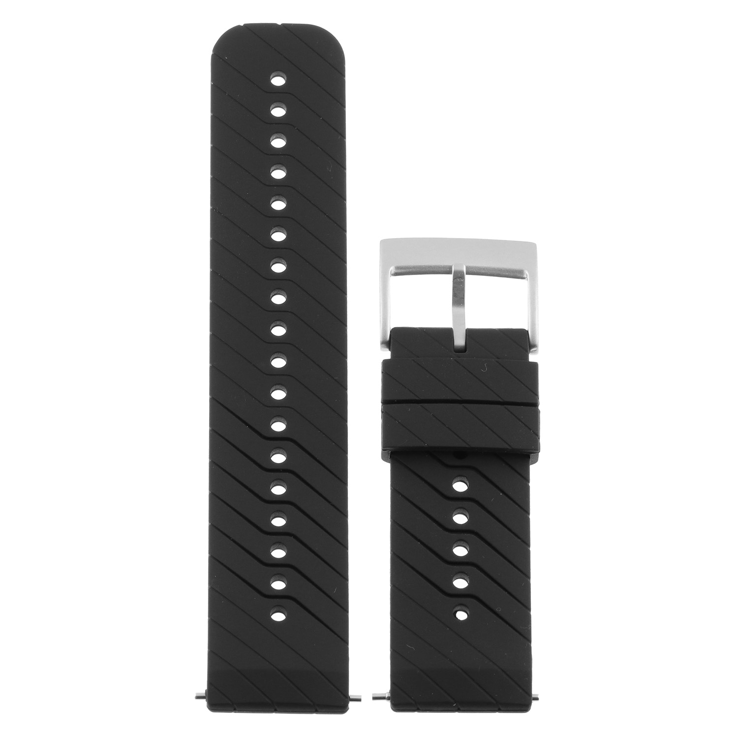 Su.r23 Main Black (Silver Buckle) StrapsCo Silicone Rubber Watch Band Strap Compatible With Suunto Spartan Sport Wrist HR Baro