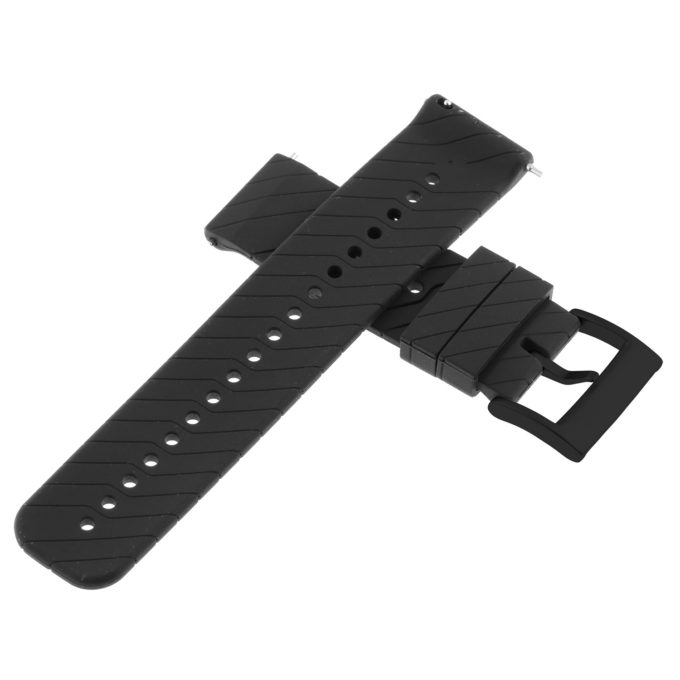 Su.r23.mb Alt Black (Black Buckle) StrapsCo Silicone Rubber Watch Band Strap Compatible With Suunto Spartan Sport Wrist HR Baro