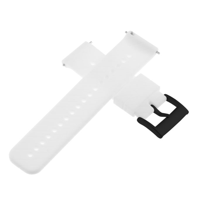 Su.r23.mb Alt White (Black Buckle) StrapsCo Silicone Rubber Watch Band Strap Compatible With Suunto Spartan Sport Wrist HR Baro