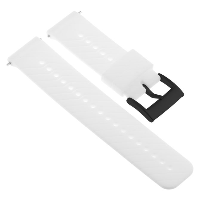 Su.r23.mb Angle White (Black Buckle) StrapsCo Silicone Rubber Watch Band Strap Compatible With Suunto Spartan Sport Wrist HR Baro