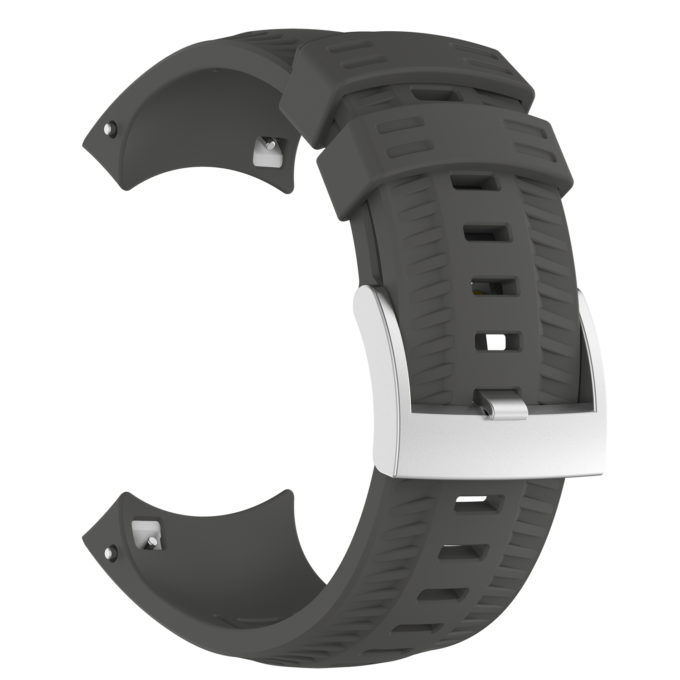 Su.r24 Back Grey StrapsCo Silicone Rubber Watch Band Strap Compatible With Suunto 9