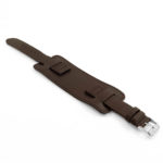 DASSARI Leather Cuff Strap In Dark Brown P616.2