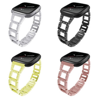 Fb.m80 All Colors StrapsCo Alloy Watch Bracelet Band Strap With Rhinestones For Fitbit Versa