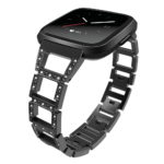 Fb.m80.mb Main Black StrapsCo Alloy Watch Bracelet Band Strap With Rhinestones For Fitbit Versa
