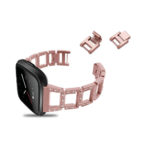 Fb.m80.rg Angle Rose Gold StrapsCo Alloy Watch Bracelet Band Strap With Rhinestones For Fitbit Versa