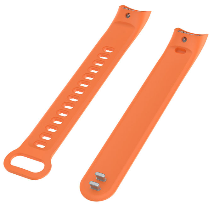 H.r4.12 Angle Orange StrapsCo Silicone Rubber Watch Band Strap Compatible With Huawei Honor Band 3