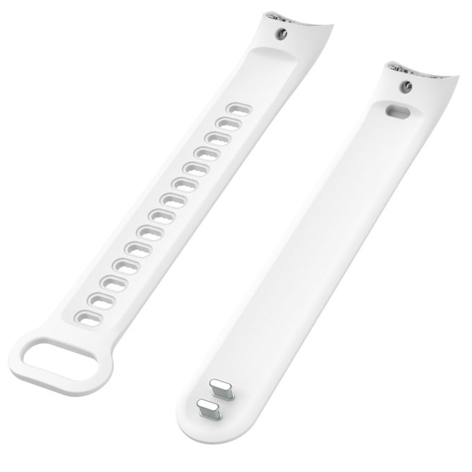 H.r4.22 Angle White StrapsCo Silicone Rubber Watch Band Strap Compatible With Huawei Honor Band 3