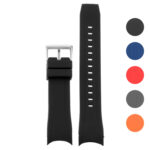 r.cz1 Gallery Black Strapsco Silicone Rubber Watch Band for Citizen Eco Drive Aqualand Chronograph