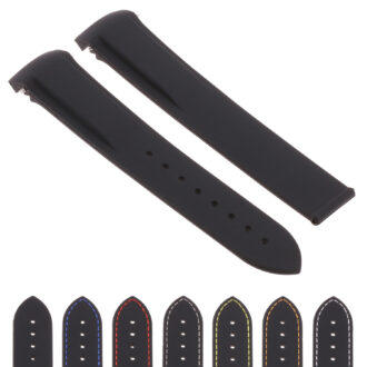 R.om4.1.1 Gallery Black Strapsco Silicone Rubber Watch Band For Omega Seamaster Planet Ocean