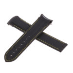 R.om4.1.10 Cross Black & Yellow Strapsco Silicone Rubber Watch Band For Omega Seamaster Planet Ocean