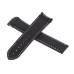 R.om4.1.22 Cross Black & White Strapsco Silicone Rubber Watch Band For Omega Seamaster Planet Ocean